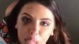 Sloppy Oral NSFW Deepthroat Cumshot Brunette Blowjob GIF