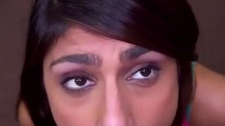 Sucking Pornstar Mia Khalifa Fake Tits Deepthroat Blowjob Big Tits Big Nipples Big Dick Babe GIF