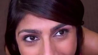 Sucking Pornstar Mia Khalifa Fake Tits Deepthroat Blowjob Big Tits Big Nipples Big Dick Babe GIF