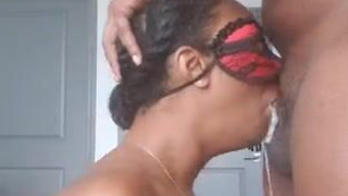 Ebony Couple Ebony Deepthroat Blowjob GIF