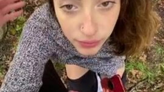Public Outdoor Hair Pulling Deepthroat Cum Swallow Choking Blowjob Bisexual GIF