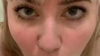 Wet Shower Sex Toy Female Dildo Deepthroat Cute Blowjob Blonde GIF